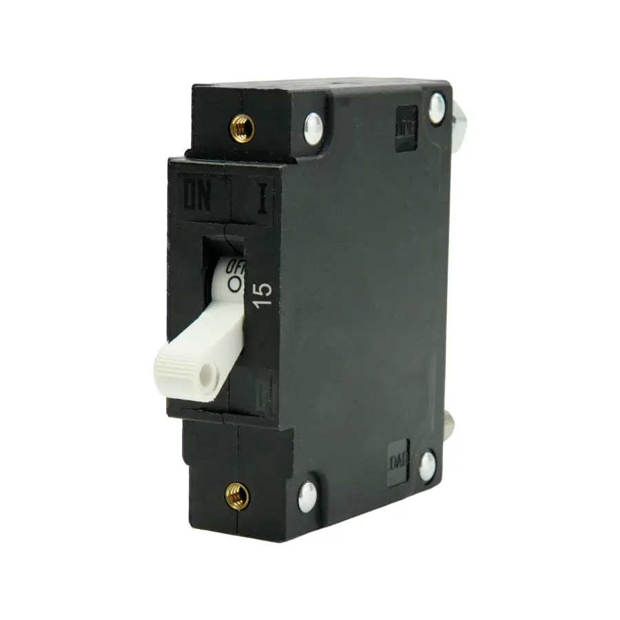 EGIS 3221-15 A Series Red Toggle Panel Mount Circuit Breaker Single Pole AC/DC 15 Amp Retail Pack