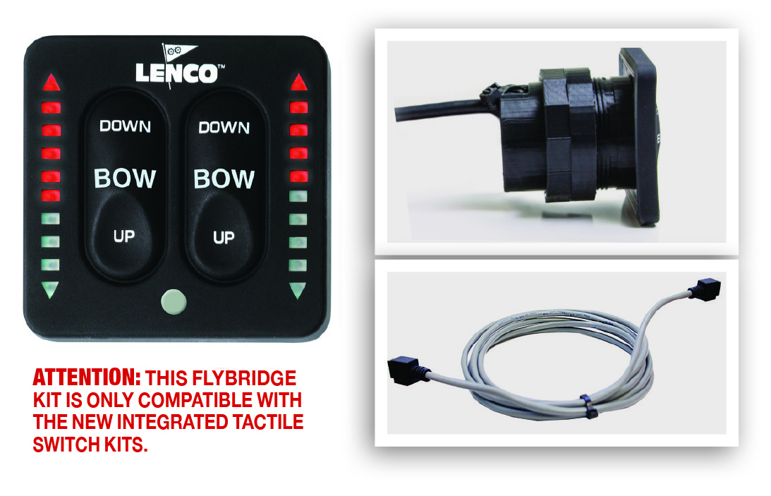 Lenco 11841-002 LED Flybridge Key Pad with 20ft Shielded Harness for Use 15169-001