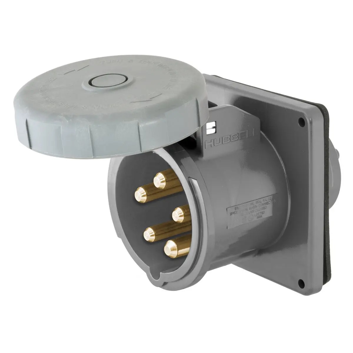 Hubbell M5100B7R 100A 480V 5W Shore Power Inlet