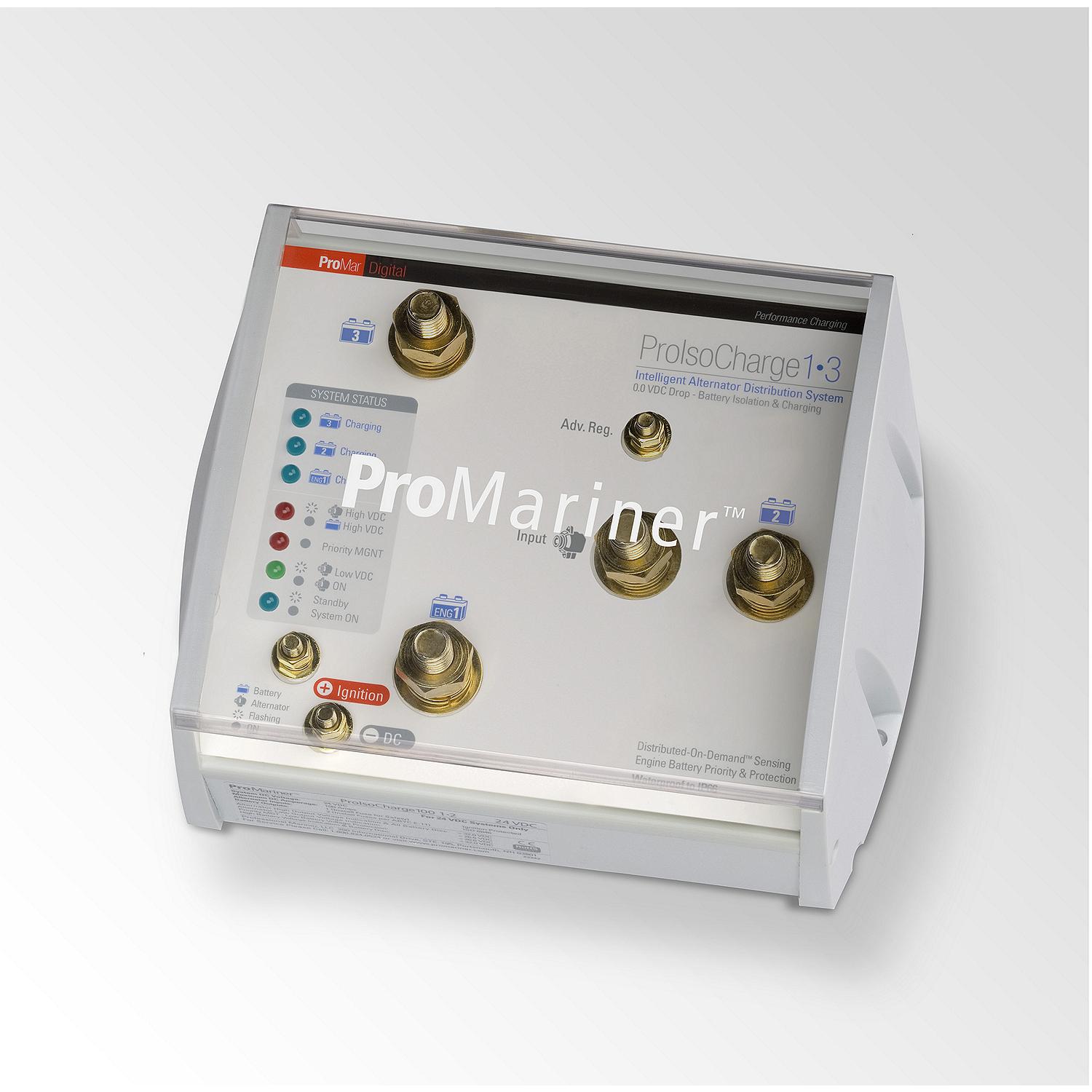 ProMariner 23125 ProIso Charge 180 0 Voltage Loss Isolator 12v 1 Alternator 3 Batteries