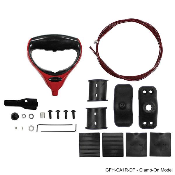 TH Marine GFH-CA1R-DP G-Force Handle and Cable Red with Trolling Motor Clamp