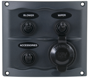 BEP 900-3WPS 3 Gang Switch Panel with Accessory Plug