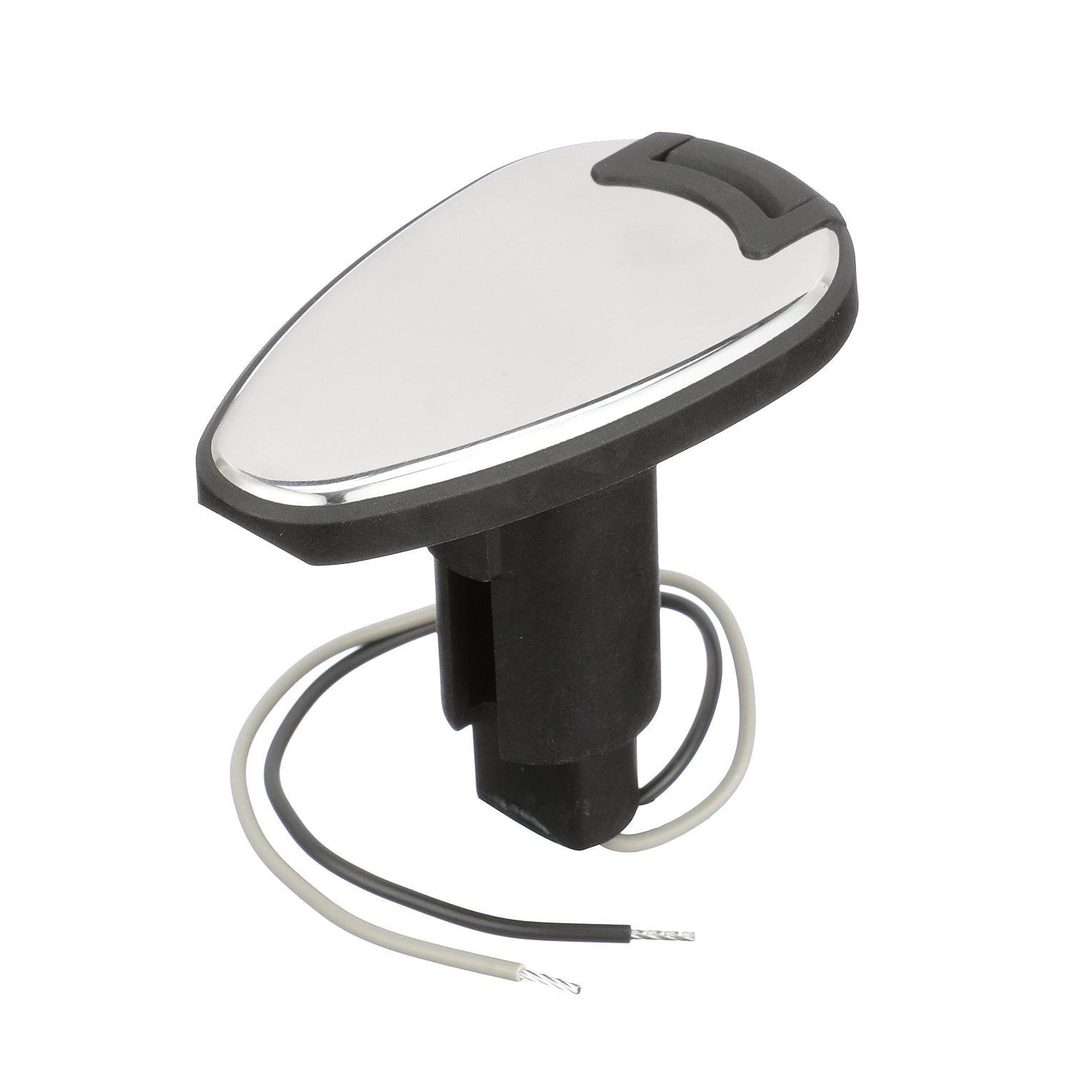 Attwood 910T2PSB-7 910T Series Teardrop Base 2-Pin Over Mold 306 Stainless Steel Black Cover