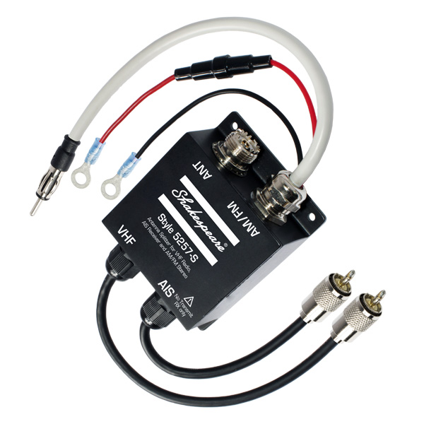Shakespeare 5257-S Splitter VHF, AIS(Receive Only), AM/FM with 1 Antenna