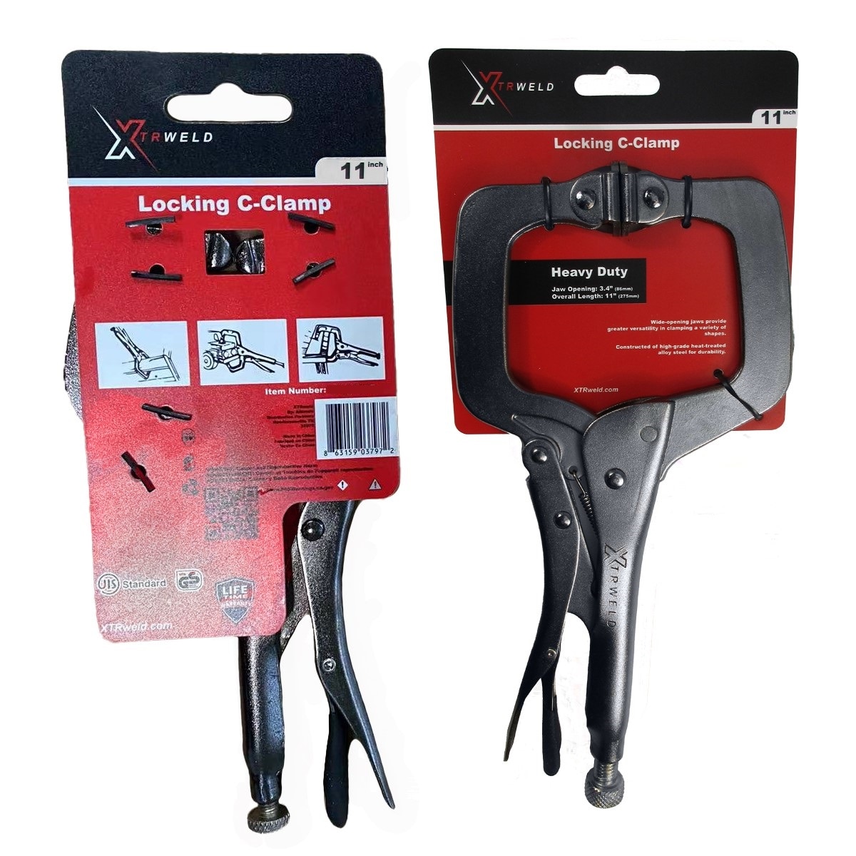XTRweld XTRTPLS09SP Pliers C Locking Swivel Pad 9" Steel Black Nickel Chrome