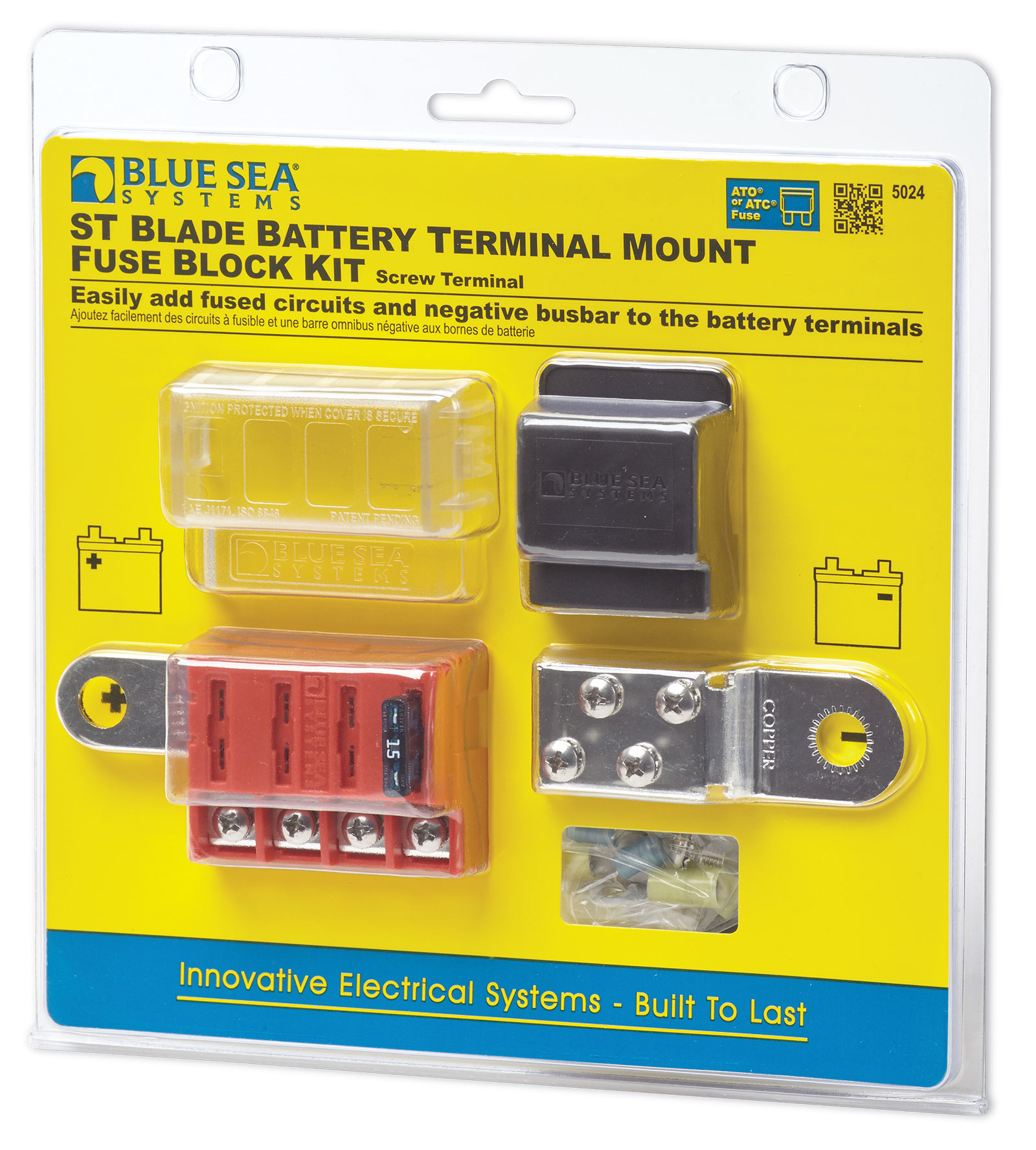 Blue Sea 5024-BSS 5024 4-Gang Battery Terminal Fuse Block ST ATO/ATC and Cover
