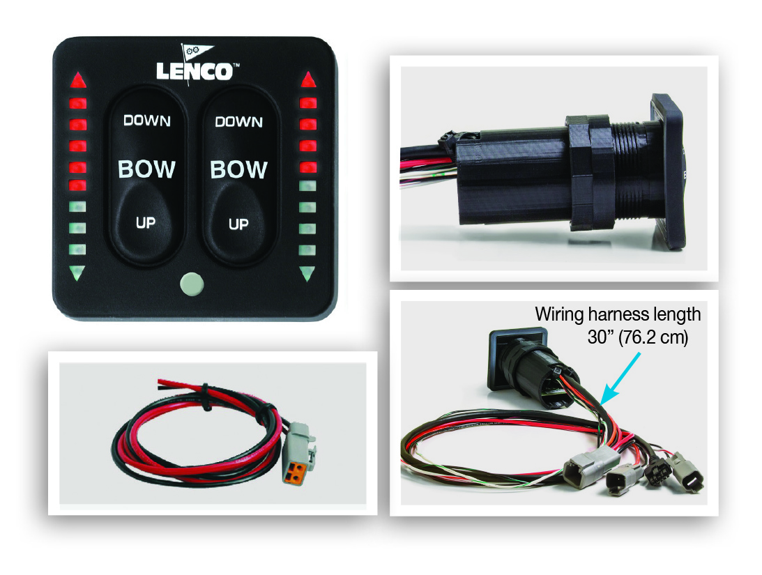 Lenco 15170-001 LED Integrated Indicator Switch with Pigtail for Single Actuator Systems