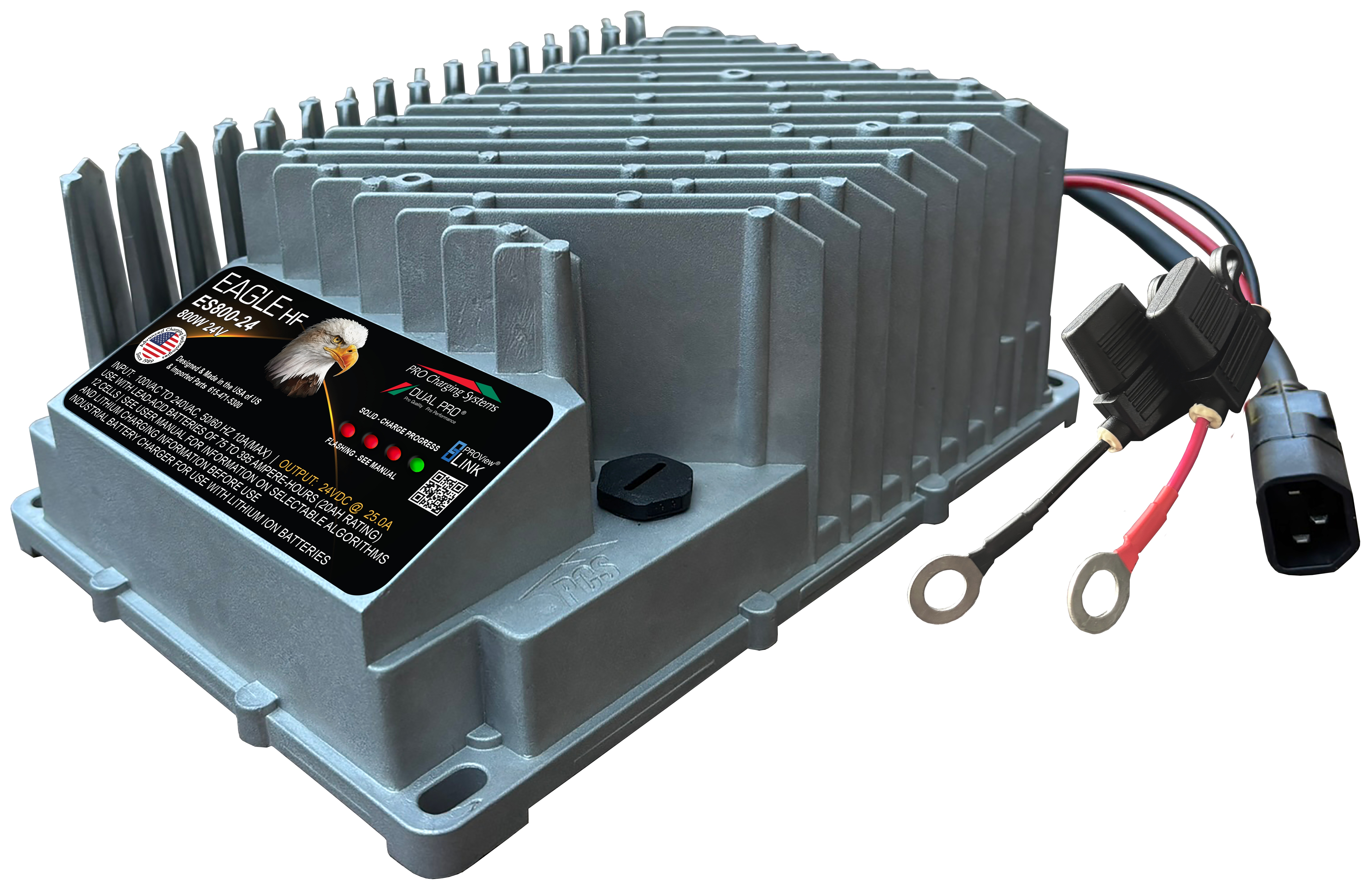 Dual ES080024V003 Pro Eagle Performance ES800 24v Battery Charger 1 Bank 25 Amps