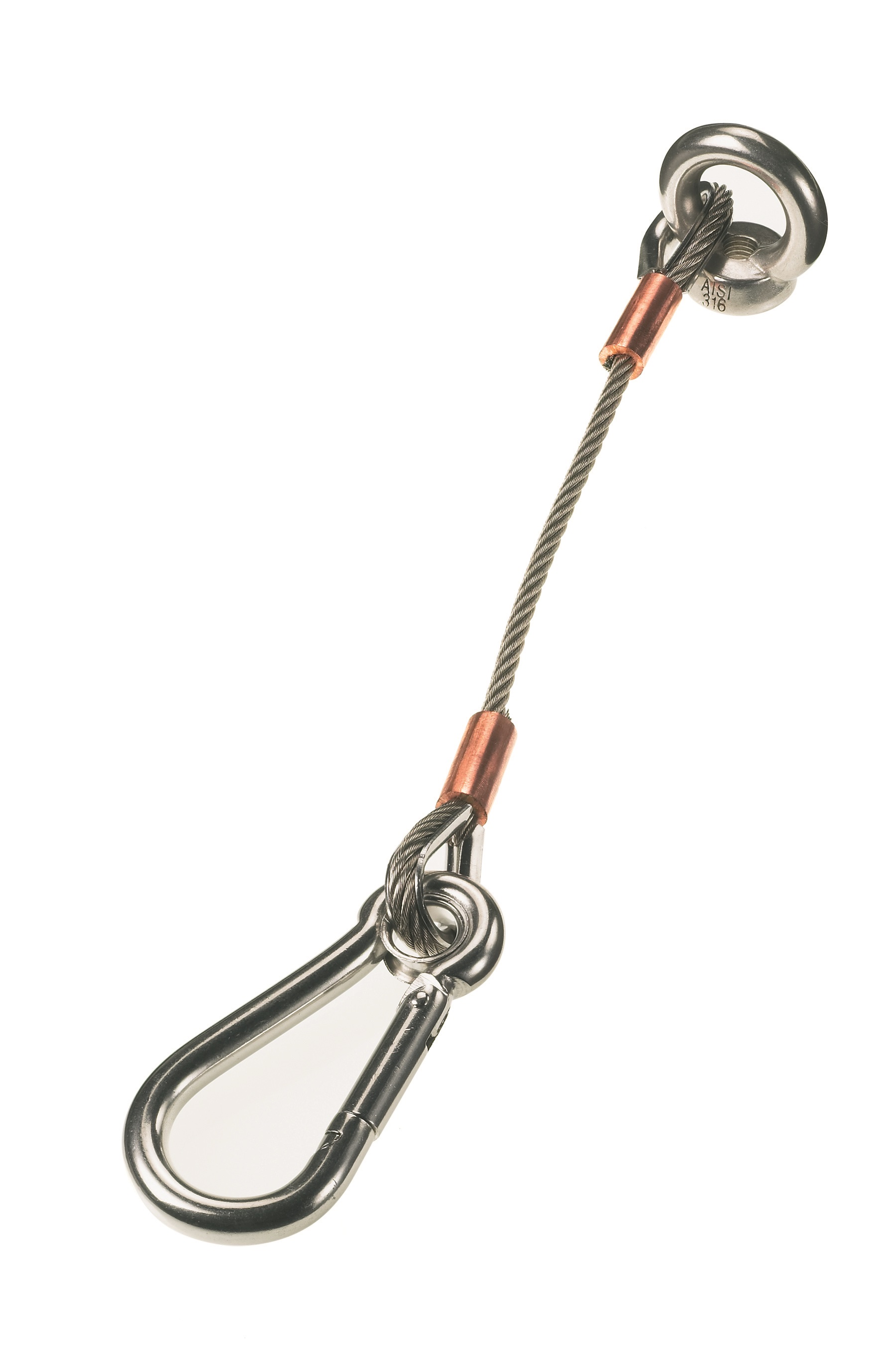 Lewmar 66840028 Anchor Strap 12in 4mm Cable with 8mm Caribiner Clip