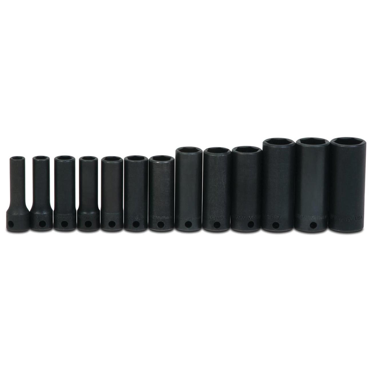 Williams Supertorque 3/8″ Drive Deep Metric Socket Set on Clip Rail 6-Point (13 Piece)