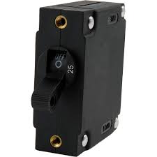EGIS 3211-25 A Series Black Toggle Panel Mount Circuit Breaker Single Pole AC/DC 25 Amp Retail Pack