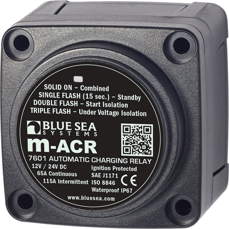 Blue Sea 7601-BSS m-Series Automatic Charging Relay 12/24vDC 65A