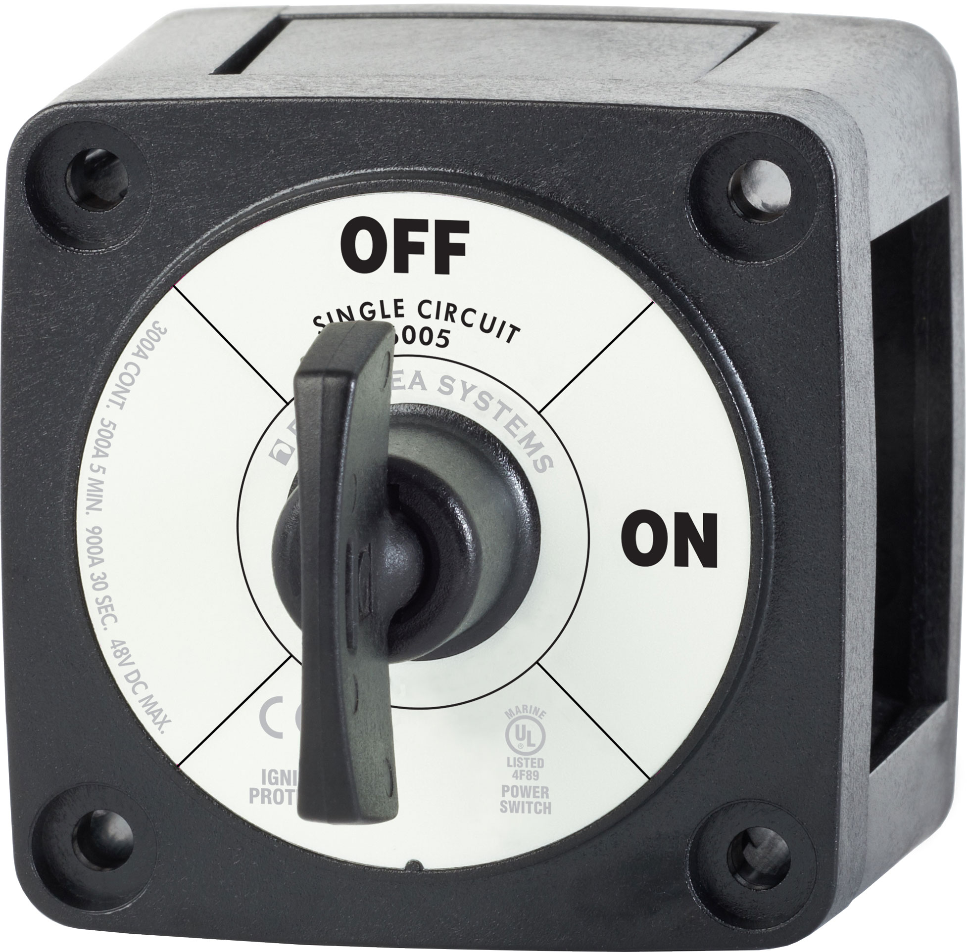 Blue Sea 6005200-BSS M-Series Battery Switch On/Off Black with Key