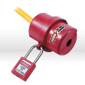 Master Lock MLS487 Lockout Plug Small electrical plug lockout Rotating Red