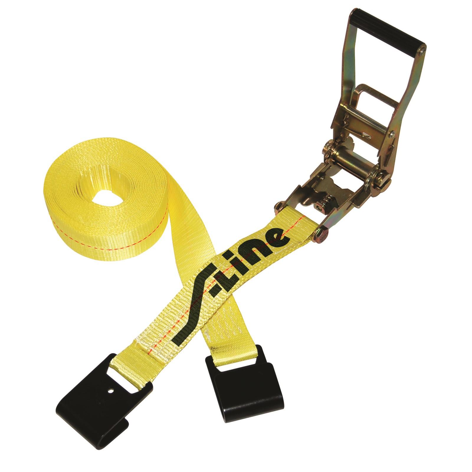 S-Line SLI557 2" x 27' Ratchet w/Long Wide Handle & Flat Hooks 3 333 lb Wll