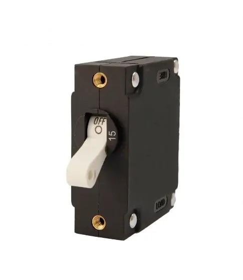 EGIS 3201-15 A Series White Toggle Panel Mount Circuit Breaker Single Pole AC/DC 15 Amp Retail Pack
