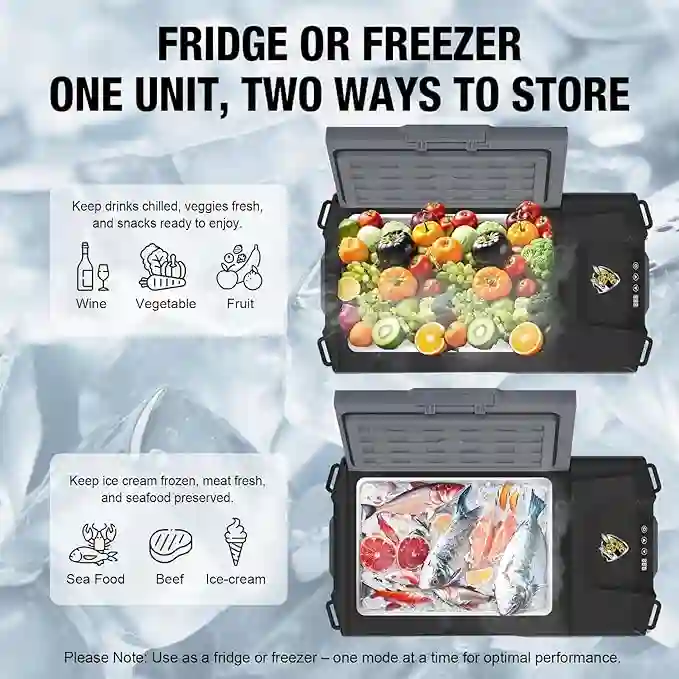 YELLOW JACKET 12 Volt Car Refrigerator, 16 Quart Electric Cooler, Portable Car Fridge for Outdoor Camping Travel, 12V/24V DC 110~240 Volt AC Refrigerator for Truck RV Home Office,-4℉-68℉ - Image 2