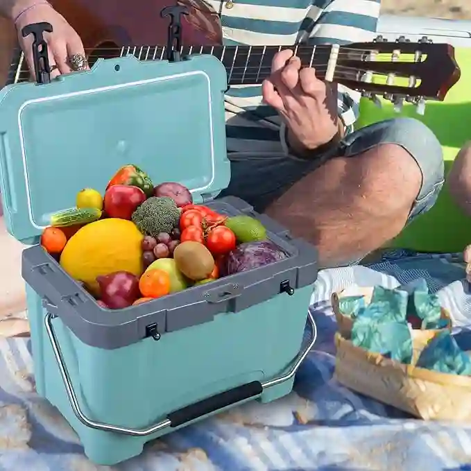 YELLOW JACKET 27 Quart Ice Cooler, Portable Ice Chest Hard Cooler Box with Retention Insulation and Heavy Duty Handle for Camping, Picnic, Beach, Drink, Beverage, Fishing - Image 2