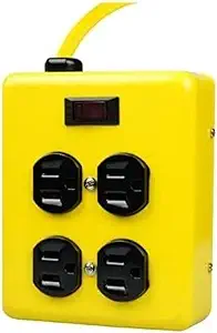 Yellow Jacket 2177N Metal Power Block with 4 Outlets and Lighted Switch, 4-foot Cord