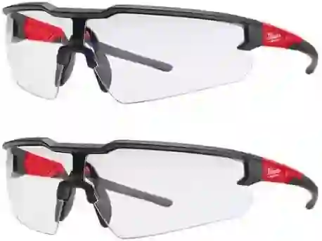 Milwaukee Anti-Fog Safety Glasses Clear Lens Black/Red Frame 2 pc. - Case of 2