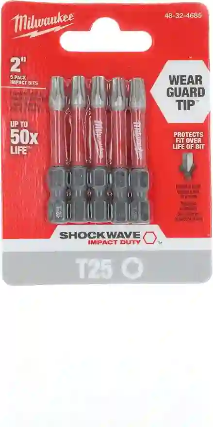 MILWAUKEE ELEC TOOL 48-32-4685 2" T25 Torx Bit (5 Pack)