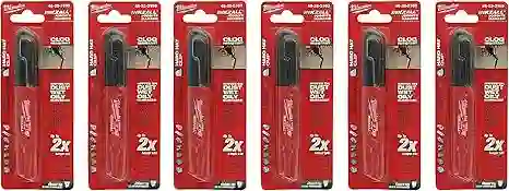 Milwaukee 48-22-3103 Inkzall Chisel Tip Multi Surface Jobsite Marker w/Water, Oil, and Dust Resistance, 6 Pack