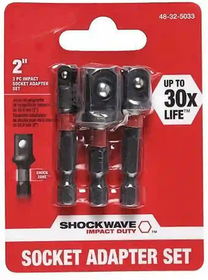 1/4 In Shockwave Fits Milwaukee Tool 48-32-5033 Impact Hex Shank Socket Adapter Set