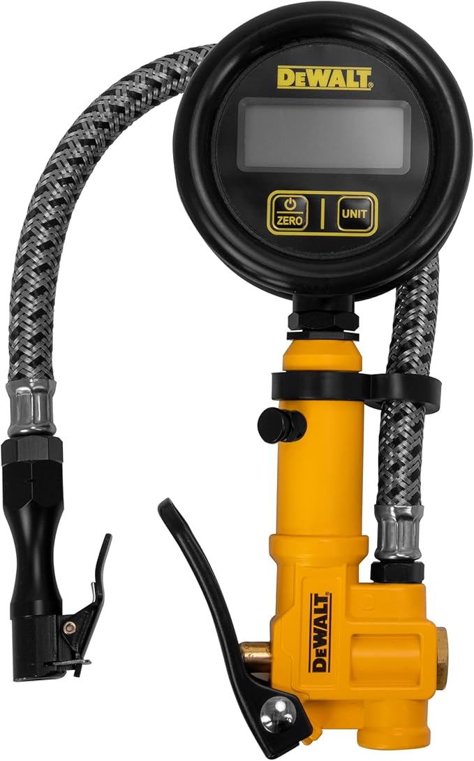 2.5" Digital Inflator with 12" Steel Braided Hose (0 to 200 PSI)