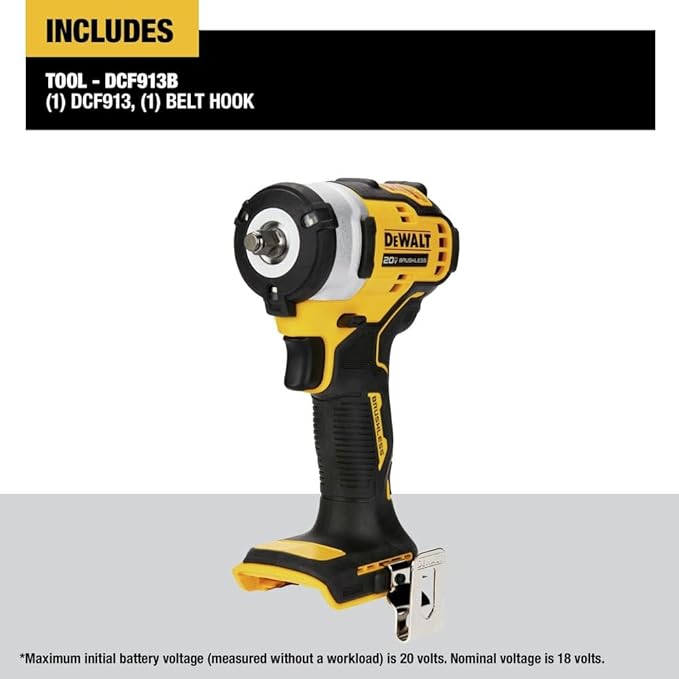 DEWALT DCF913B 20V MAX* 3/8 in. Cordless Impact Wrench with Hog Ring Anvil (Tool Only)