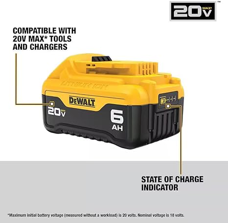 Dewalt 20V MAX Lithium-Ion 6.0Ah and 4.0Ah Battery and Charger Starter Kit
