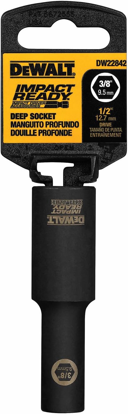 DEWALT DW22842 3/8-Inch IMPACT READY Deep Socket for 1/2-Inch Drive