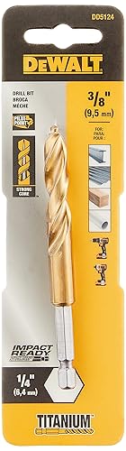 DEWALT DD5124 Impact Ready Titanium Nitride Coated Drill Bit, 3/8"