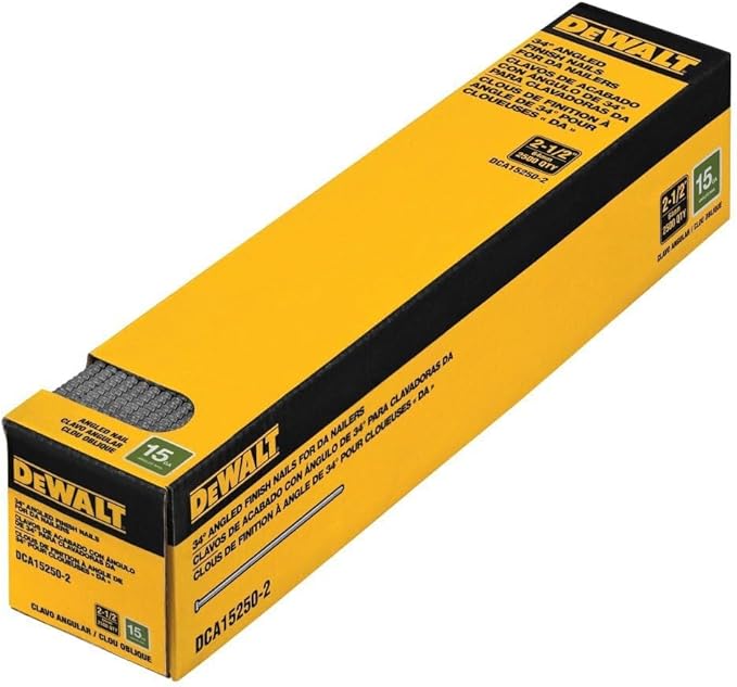 DEWALT Dca15250-2Collated Finish Nails 2-1/2 in. x 15 Gauge Angled Finish Nails