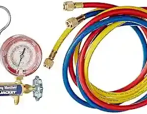 Yellow Jacket 42004 Series 41 Manifold with 3-1/8" Gauge, psi, R-22/404A/410A