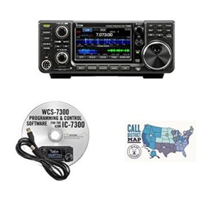 Icom IC-7300 HF/50MHz 100W Base Transceiver with RT Systems Programming Software and Cable and Ham Guides TM Quick Reference Card Bundle!!