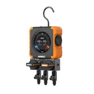 NAVAC Flex 1 Digital Manifold Gauge N1DX | HD Color Graphic Interface | 100 Refrigerants | Class 0.4 | A2L Compatible | Palm-Sized 2-Valve | One-Knob Operation | 3000mAh Type-C | 2-Year Warranty