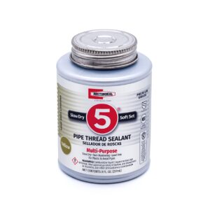 RectorSeal No. 5 25551 Pipe Thread Sealant, Lubricates & Protects Threads, Soft Setting, Slow Drying, & Permits Easy Breakout, Contains No Other Metals, 8 oz