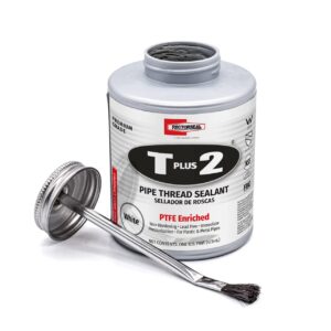 RectorSeal T Plus 2 23431 Pipe Thread Sealant, Non-Hardening, Synthetic Fibers, Contains No Other Metals, PTFE Enriched, Plumbing, 16 oz.