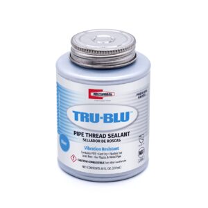 RectorSeal Tru-Blu 31551 Pipe Thread Sealant, Fast-Dry, Flexible Set Thread Sealant Designed for High Vibration Environments, PTFE Enriched, Plumbing, 1/2 Pint
