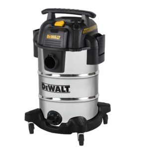 DEWALT DXV08S 8 Gallon Wet/Dry Vacuum, 4 Peak HP Shop Vacuum, Stainless Steel Tank, Silver