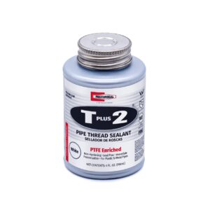 RectorSeal T Plus 2 23631 Pipe Thread Sealant, Non-Hardening, PTFE Enriched, Plumbing, 1/4 Pint