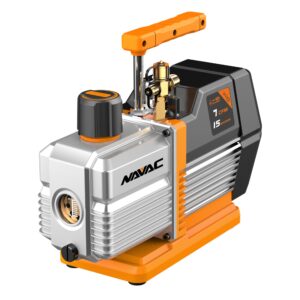 NAVAC NP7DP2 HVAC Vacuum Pump - Dual-Stage AC Motor - A2L Refrigerants - A/C Vacuum Pump Kit - For Evacuation of HVAC Equipment - 15 Microns - Pro Series - 7 CFM