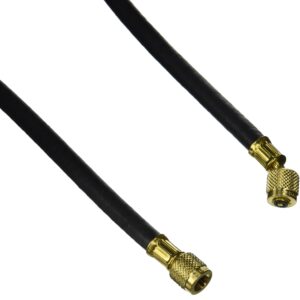 Yellow Jacket 15060 Plus II 1/4" Heavy Duty HCA Straight x Angle Charging Hose, 60", Black