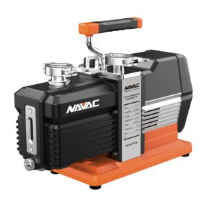 NAVAC NP12DA1 Ammonia Vacuum Pump - Corrosion-Resistant for Ammonia (R-717) - 12 CFM Flow Rate - 5 Microns Vacuum - Dual-Stage HVAC Pump - Industrial Grade Design - 1 Year Warranty