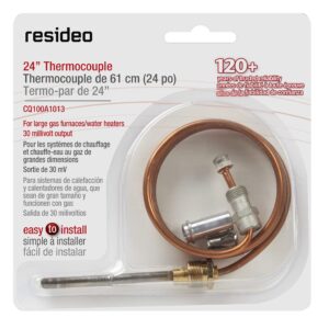 Resideo CQ100A1013/U 24-Inch Replacement Thermocouple for Gas Furnaces, Boilers and Water Heaters