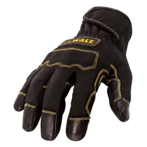 DEWALT Short Cuff Durable Welding and Fabricator Gloves, Abrasion-Resistant Leather Palm, Constructed of Fire-Resistant Materials, Kevlar Stitching, Knuckle Guard, Small