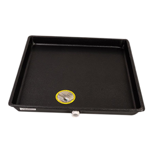 DiversiTech (6-2424L) A/C Secondary Condensate Drain Pan, Air Conditioner Drip Pan with Rolled Edges, 24 x 24 Plastic Tray, Black