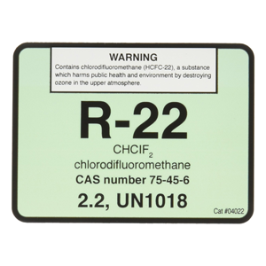 Diversitech R-22 Cylinder Tank Labels (04022), 3 * 4 inches