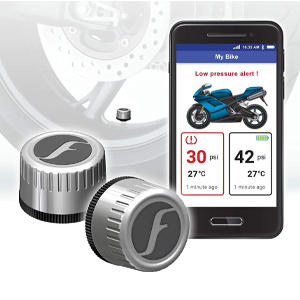 FOBO Bike 2 TPMS (Silver) - Wireless Tire Pressure Monitoring System with Bluetooth 5.0