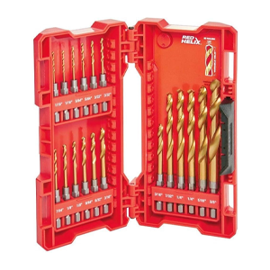 Milwaukee 48-89-4680 18-Piece Shockwave Impact Duty Thunderbolt Titanium Drill Bit Set w/Anti-Walking 135 Degree Angled Tip and Storage Case